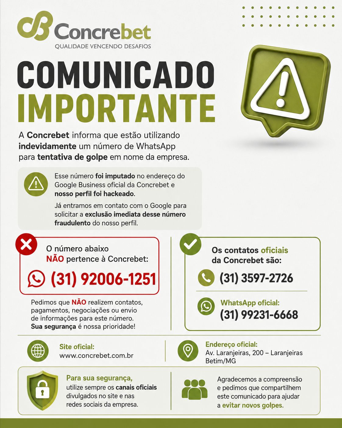Comunicado Importante